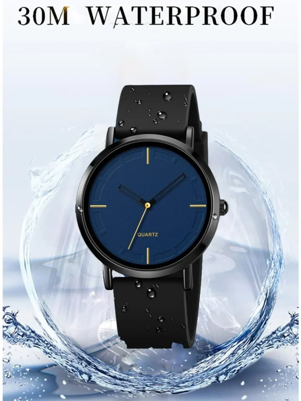 Women's White Analog Quartz Simple Silicone Strap Waterproof Round Sport Watch
